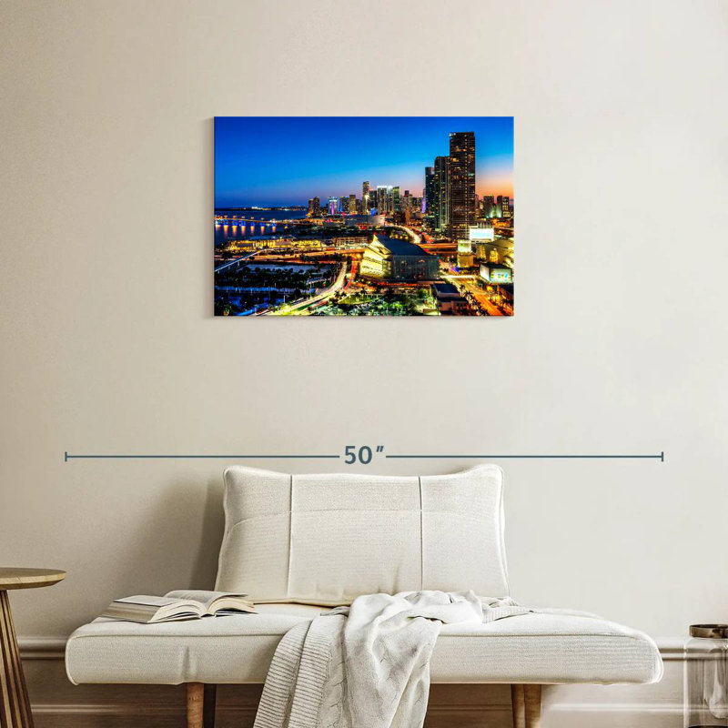 Sireci Miami Downtown At Night, 20" H x 30" W