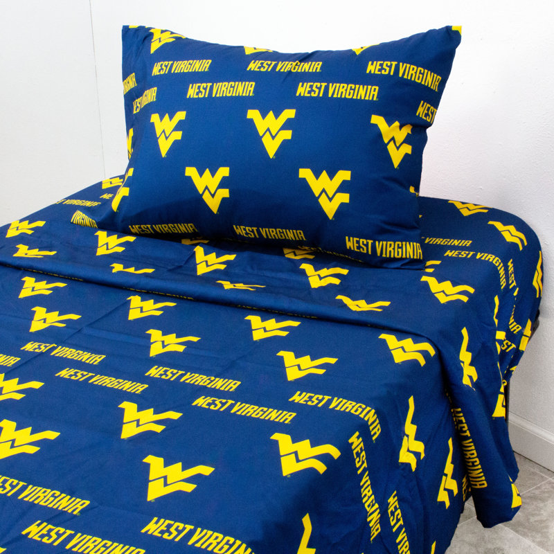 Ensemble de draps NCAA, Ensemble de draps pour lit simple TG + drap-housse, Virginie occidentale