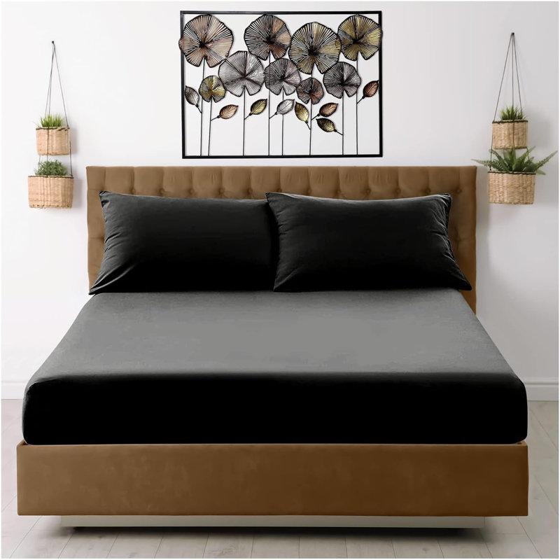 Super Dreamer Microfibre Fitted Sheet, Super King (6'), Black