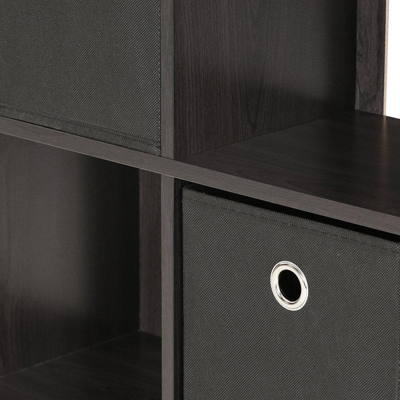 Bozuwa 67.3cm H x 67.8cm W Cube Bookcase, Espresso / Black