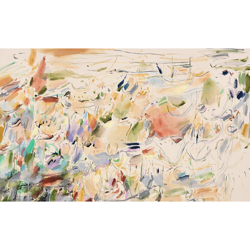 Field Of Blooms Painting, White Framed