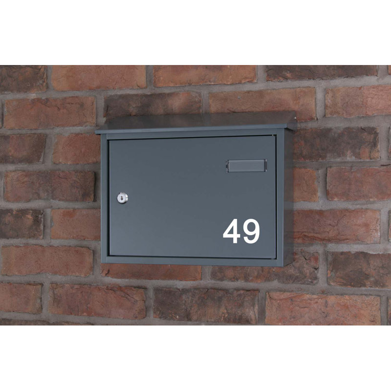 Guse Steel Wall Mounted Post Box, 49, Black