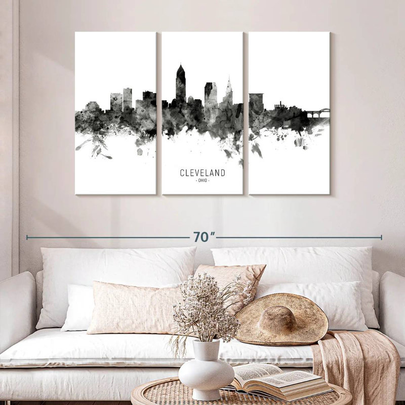 Sireci Cleveland Ohio Skyline III, 28" H x 45" W
