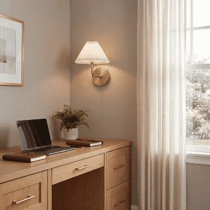 Pearson Metal Armed Sconce in Natural Brass, Natural Brass
