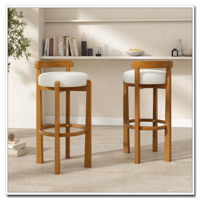 Wood Frame Low Back Barstool