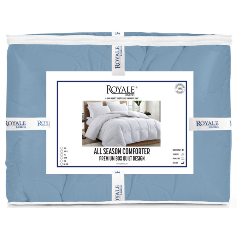 Box Stitch Comforter, Navy, Queen Comforter