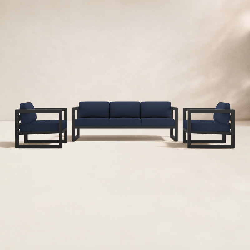 Ensemble de conversation avec canapé 3 pièces Avion, Spectre indigo Sunbrella®