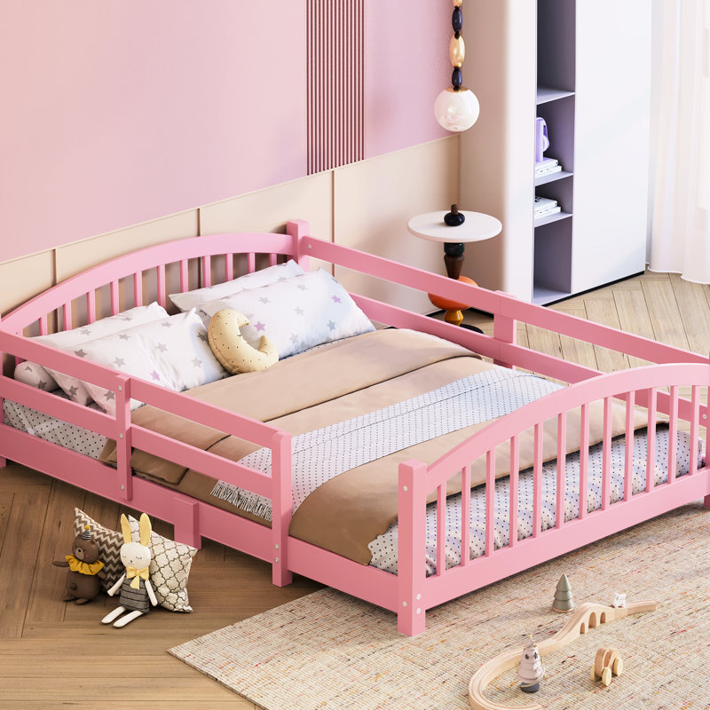 Bed, Floor Full Solid Wood Bed