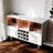 Bar Cabinet and Buffet Table - LED Light Charging Station, Sideboard with Storage