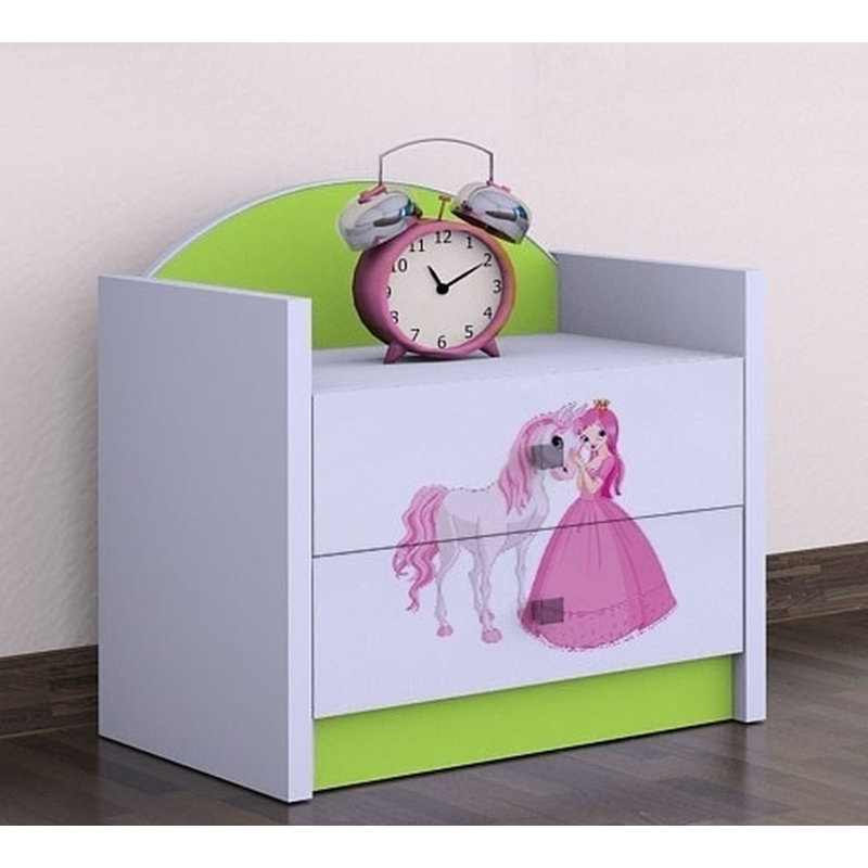 Minner 2 Drawer Nightstand, Green