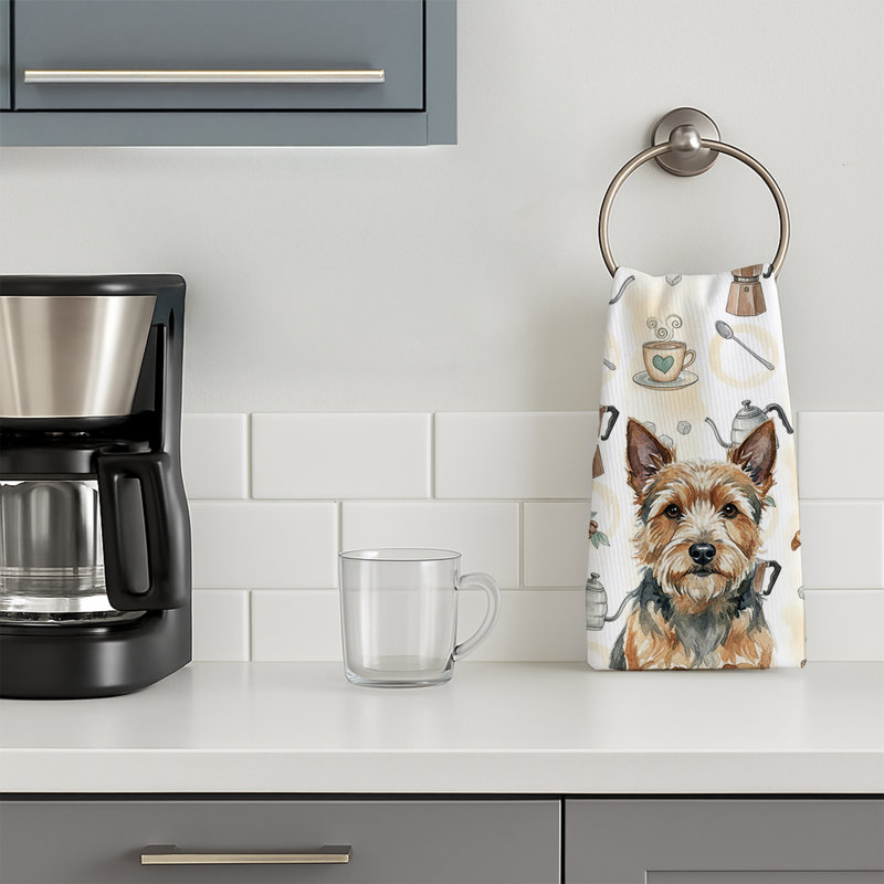 Norwich Terrier Coffee Bar Kitchen Towel, Norwich Terrier