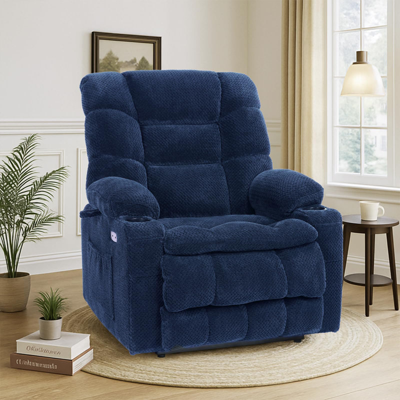  Dual Motor Wide Power Lift Recliner Chair for Elderly, Oversized Lay Flat Lift Chair with Heat and Massage and Cup Holders, 400lbs Heavy Duty Big and Tall Lift Recliner, Burgundy