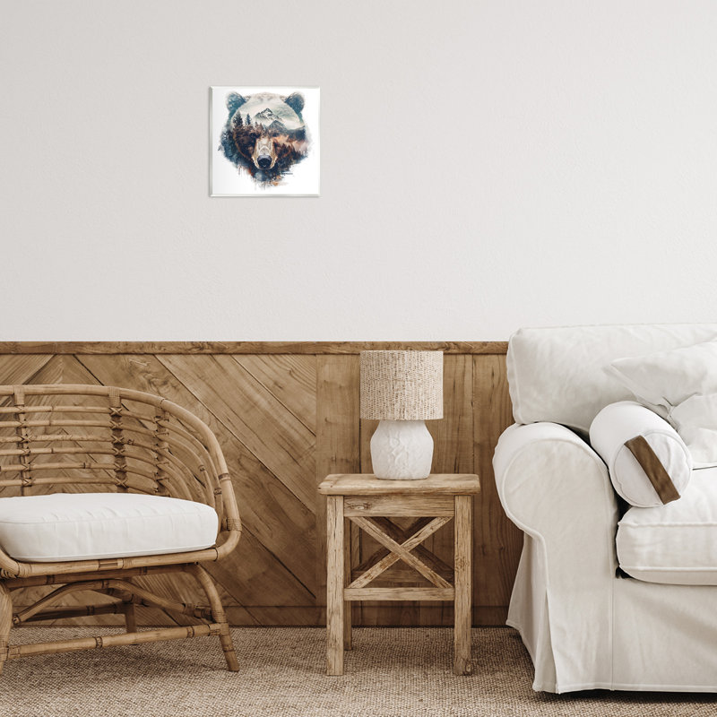 Bear Head Silhouette Wall Plaque Art by LSR Design Studio