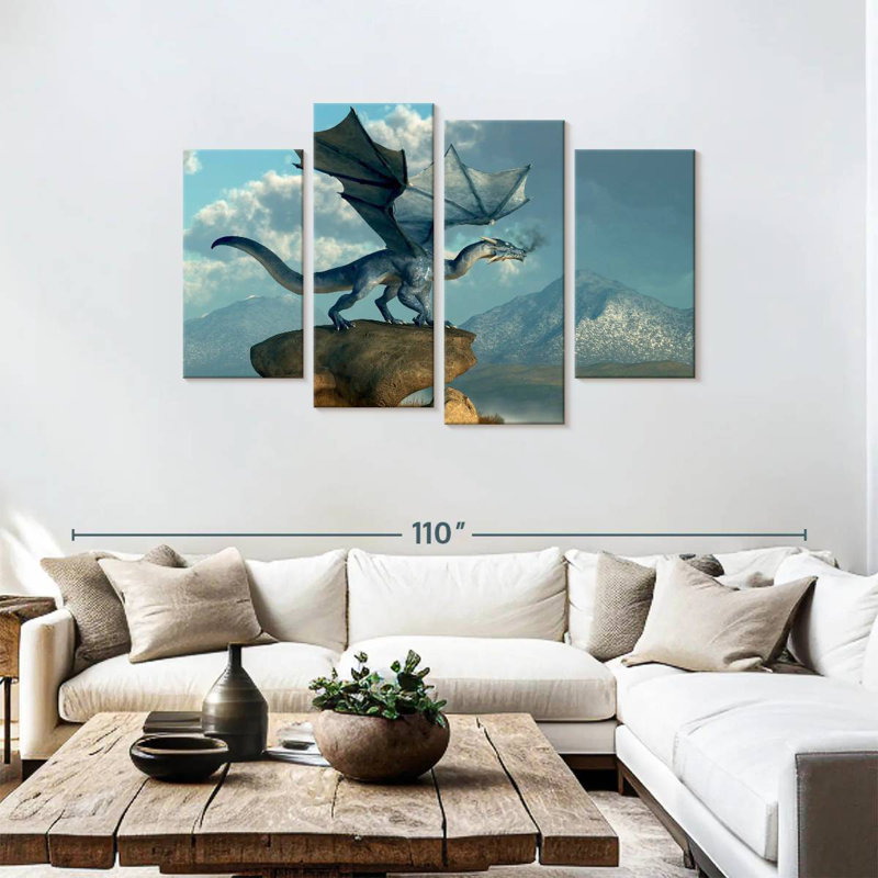 Kelan Blue Dragon, 48" H x 75" W