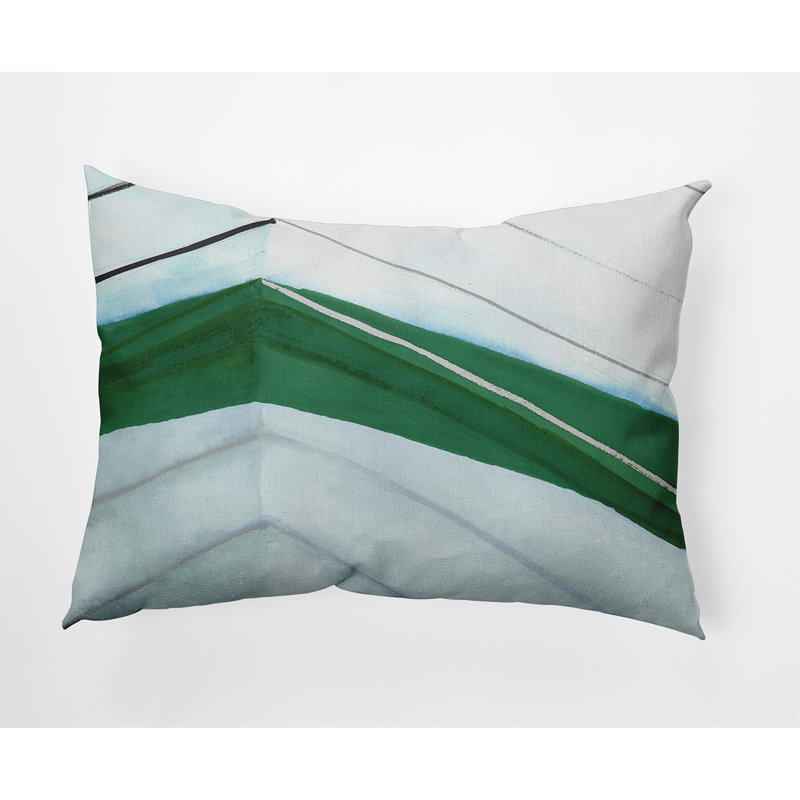 Boat Abstract Reversible Throw Pillow, Green