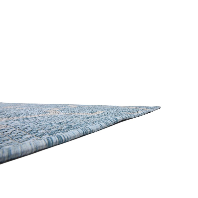 Tapis d'extérieur pour terrasse de couleur turquoise, Tapis de couloir 2 pi x 6 pi