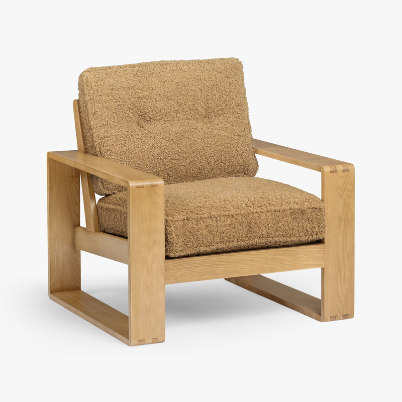 Chaises d'appoint rembourrées Nolani, Cendre / polyester peau de mouton