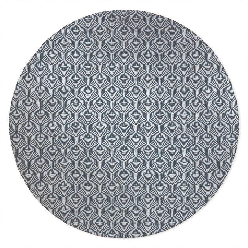 Rolling Humps Non-Slip Outdoor Rug, Round 5'