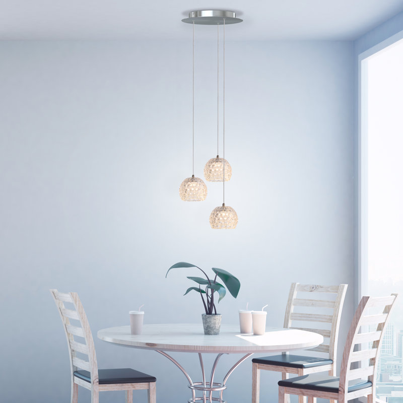 Luminaire suspendu en forme de dôme à DEL 3 lumières Bristow