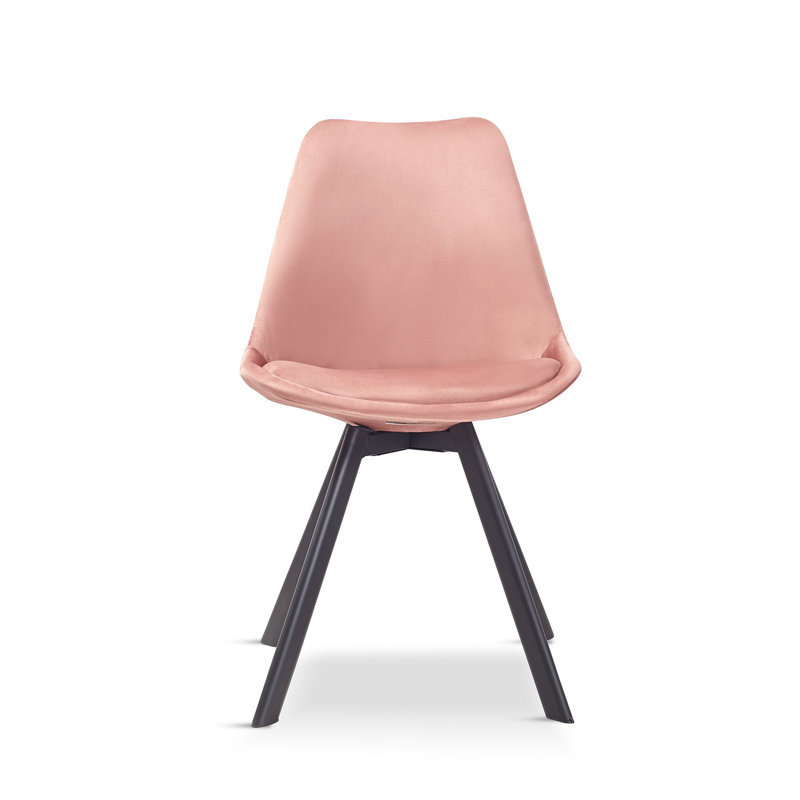4 Rivas Velvet Upholstered Dining Chairs, Pink, 4