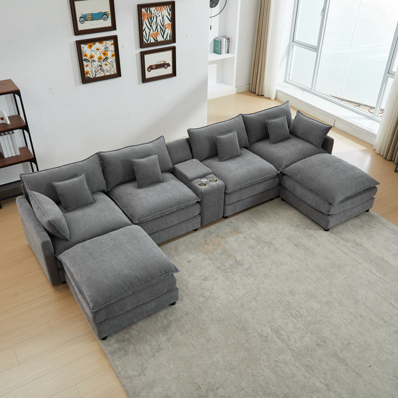 Canapé modulaire inclinable rembourré, Blanc