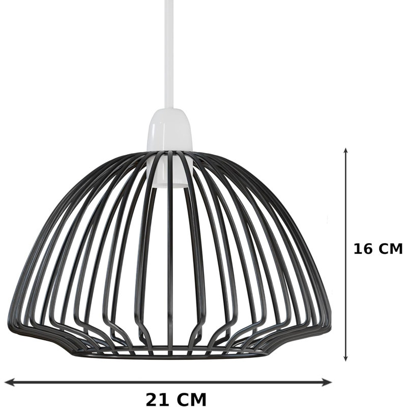 16cm H Metal Novelty Lamp Shade, Black