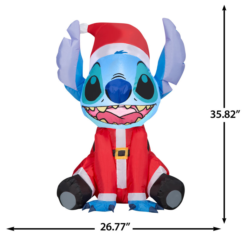 Airblown Christmas Light-Stitch en costume de père Noël-SM-Disney