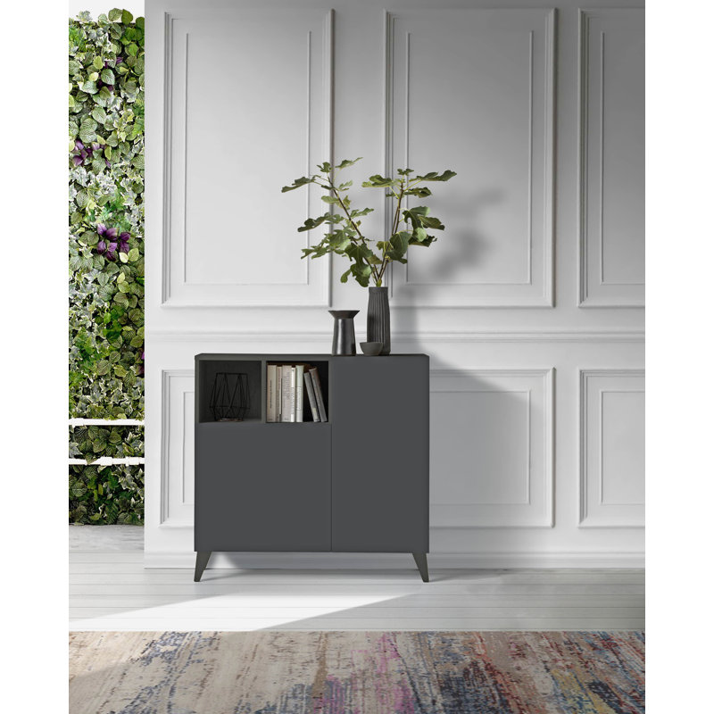 12 Pair Shoe Storage Cabinet, Jet Black