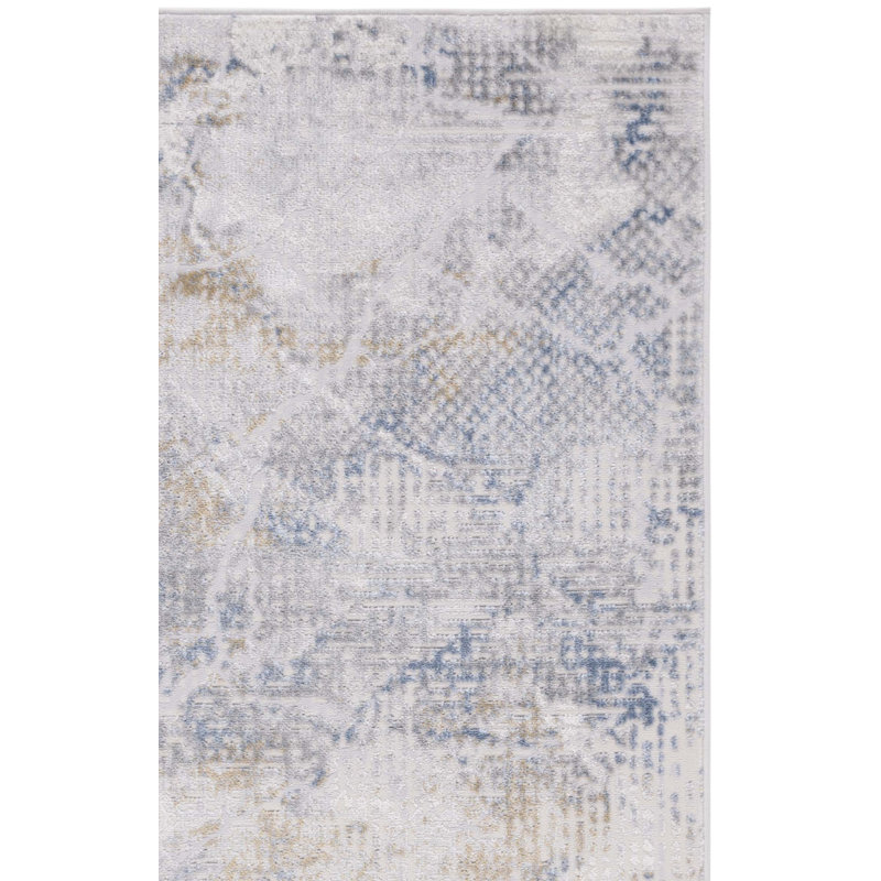 Tapis beige / bleu clair Palma 346, Carré 6 pi 7 po