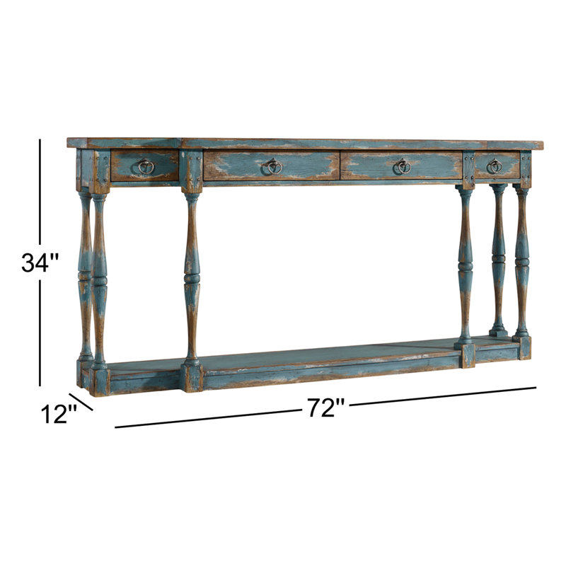 Sanctuary 72" Console Table, Antique Steel Blue