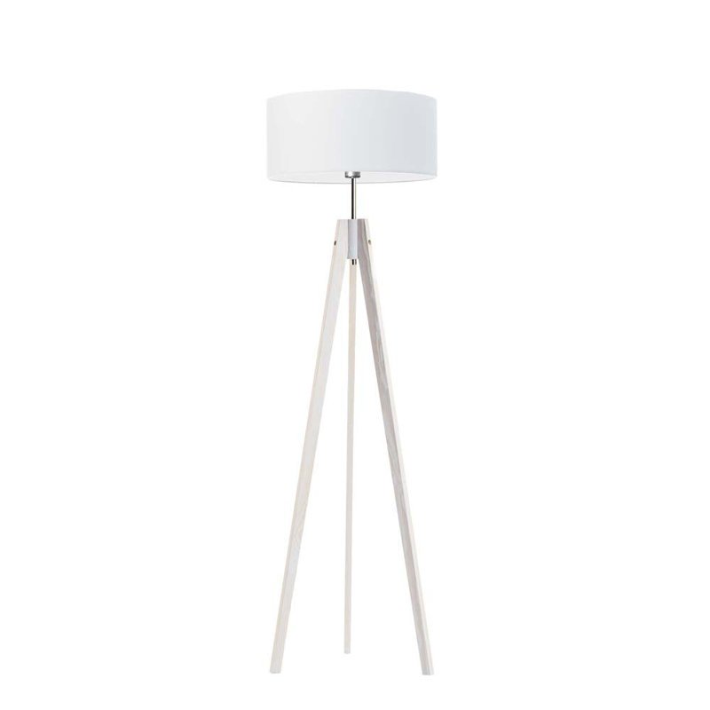 Arbutis 138cm Tripod Floor Lamp, White, White