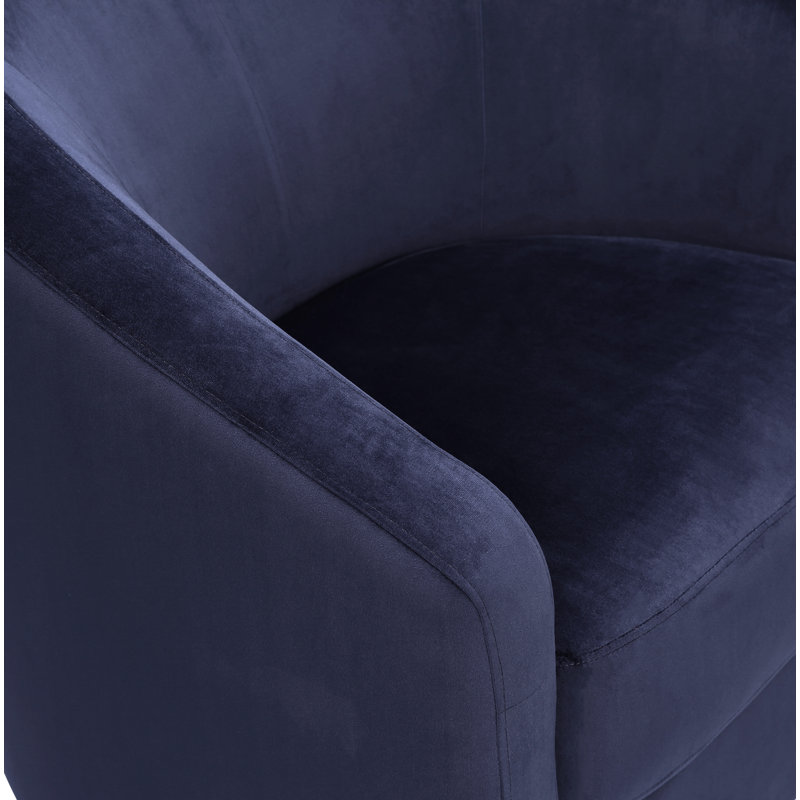 Madison Swivel Glider, Navy Blue Microsuede Fabric, Black