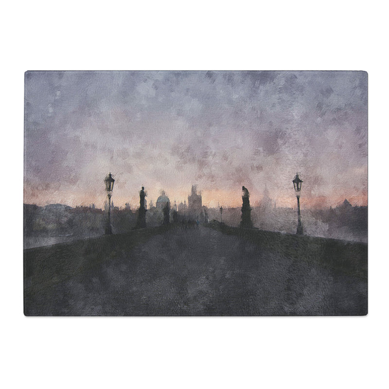Charles Bridge in Prague Vol.2 Painting Chopping Board, 0.4cm H x 28.5cm W x 39cm L