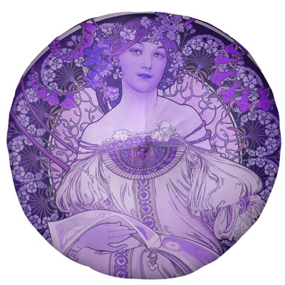 Coussin de plancher lisant alphonse mucha bougon