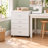 4-Drawer Rolling Storage Cart with Sliding Top and Side Handle, White