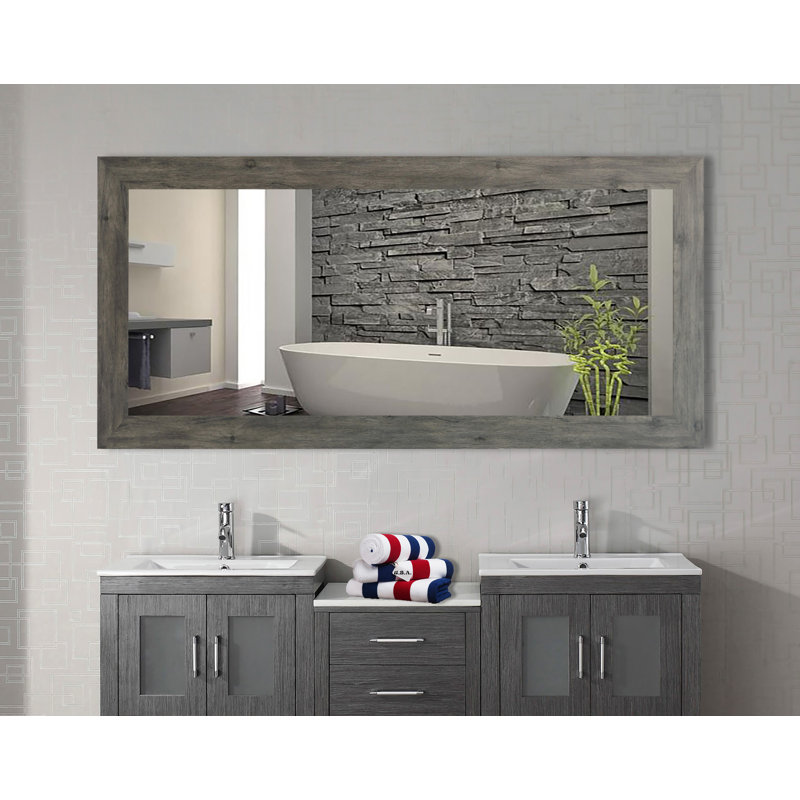 Miroir de salle de bain Kristo, H 73,5 po x l 39 po, Gris bois de grange