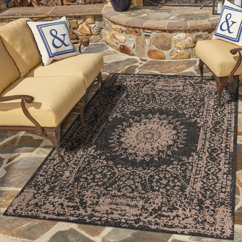 Ornate Lamotte Indoor/Outdoor Area Rug, Rectangle 4'1" x 6'1"