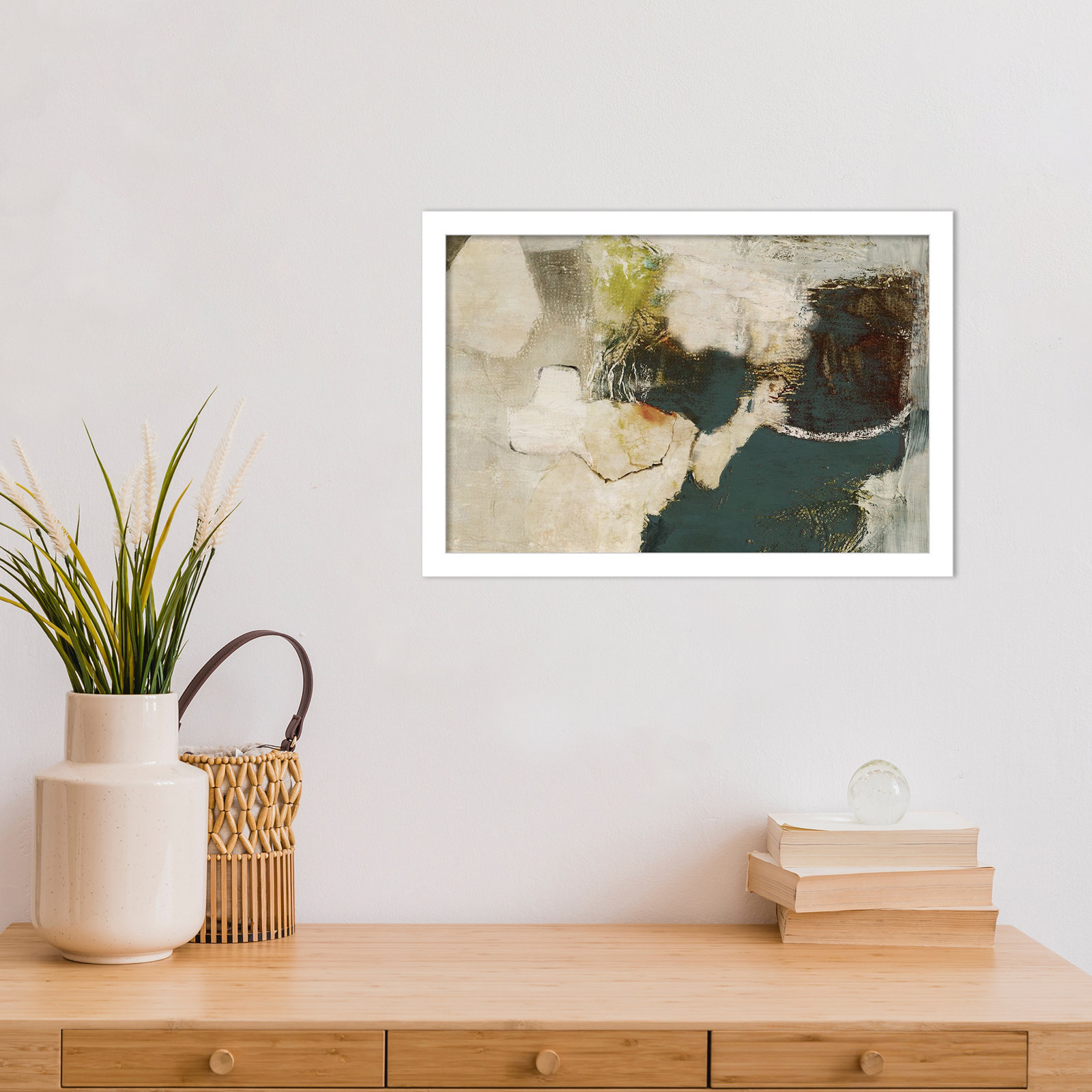 Obscured in Blue Print by PI Studio, White, 12" H x 17" W