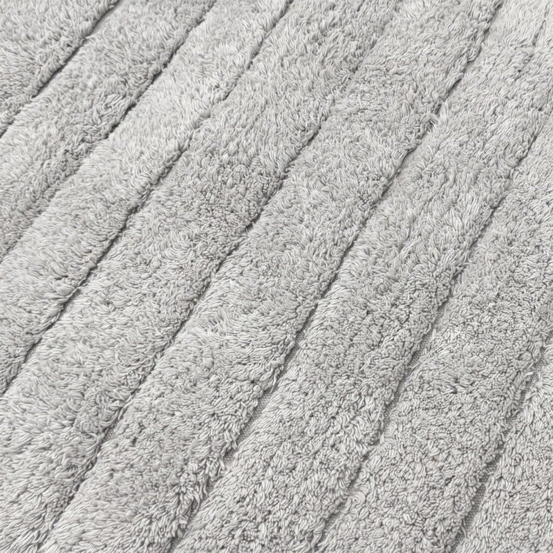 Linear Ribbed Two Piece Bath Mat Set, Dove Grey
