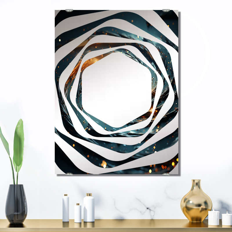 Davidenko - Miroir mural à spirales abstraites grand MIR137965, 32 po x 24 po