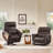 Top Grain Leather Power Lift Recliner With Massage & Heat & Foldable Tray Table-119812739