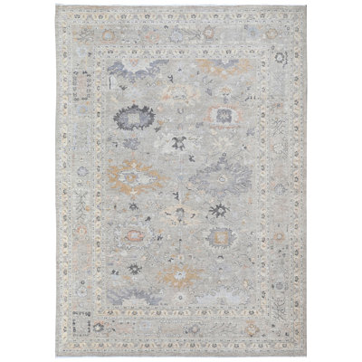 Tapis argent noué à la main de haute qualité
