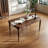 Wanlnut color Rectangular Solid Wood Scalloped Apron Dining Table-131062837