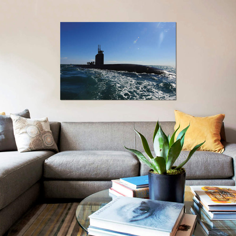 Attack Submarine USS Scranton Pulls Into Augusta Bay by Stocktrek Images - Wrapped Canvas Gallery-Wrapped Canvas Giclée