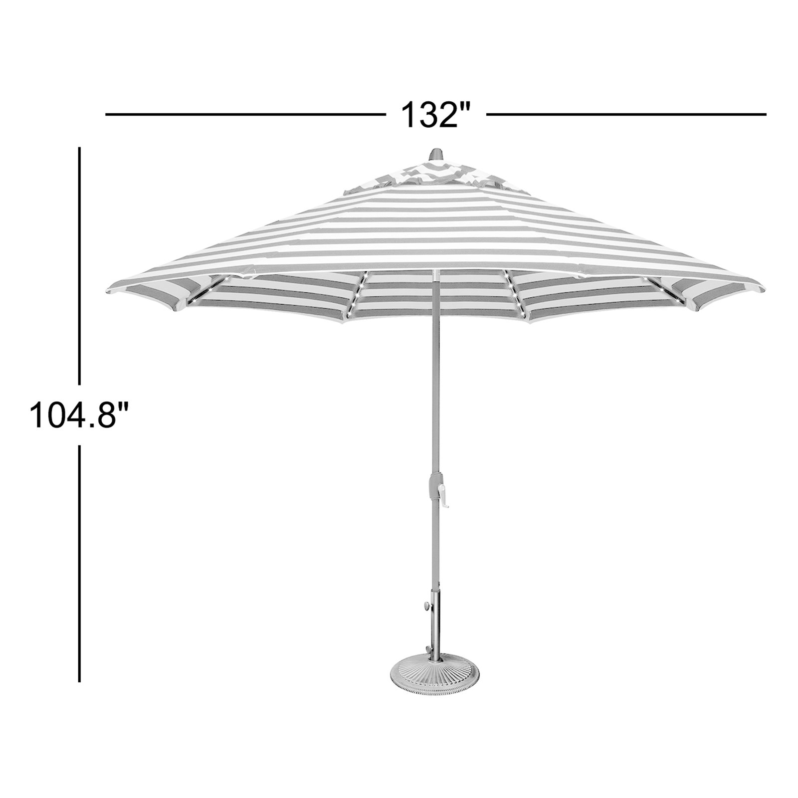 Bigelow 132'' Outdoor Umbrella with lights, Black