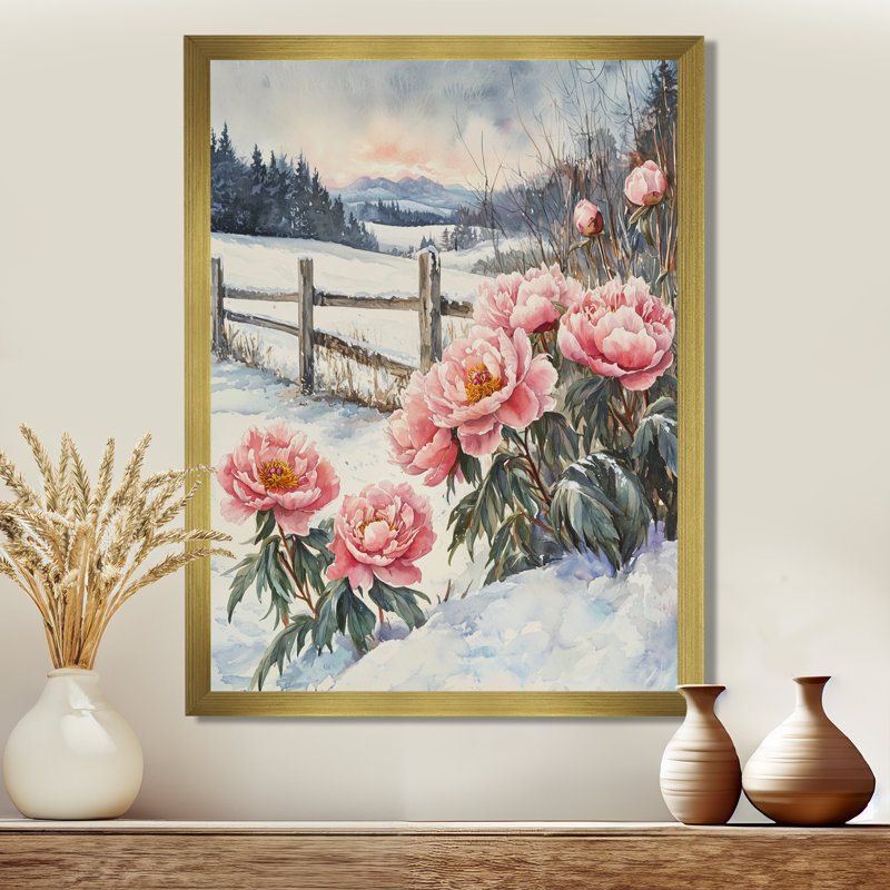 Fernwood - impressions sur toile florales, H 40 po x l 30 po, Reproduction encadrée sans passe-partout, Doré
