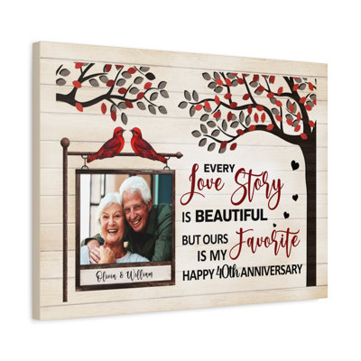 Impression sur toile personnalisée, "Chaque histoire d'amour"