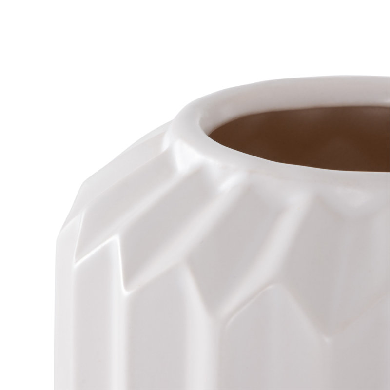 Ensemble de 3 vases de table en céramique Dequavion, Bleu / Ivoire / Blanc