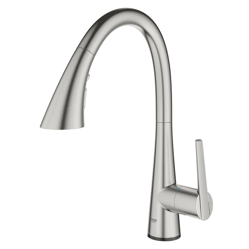 Robinet de cuisine à poignée simple Zedra, SuperSteel Infinity