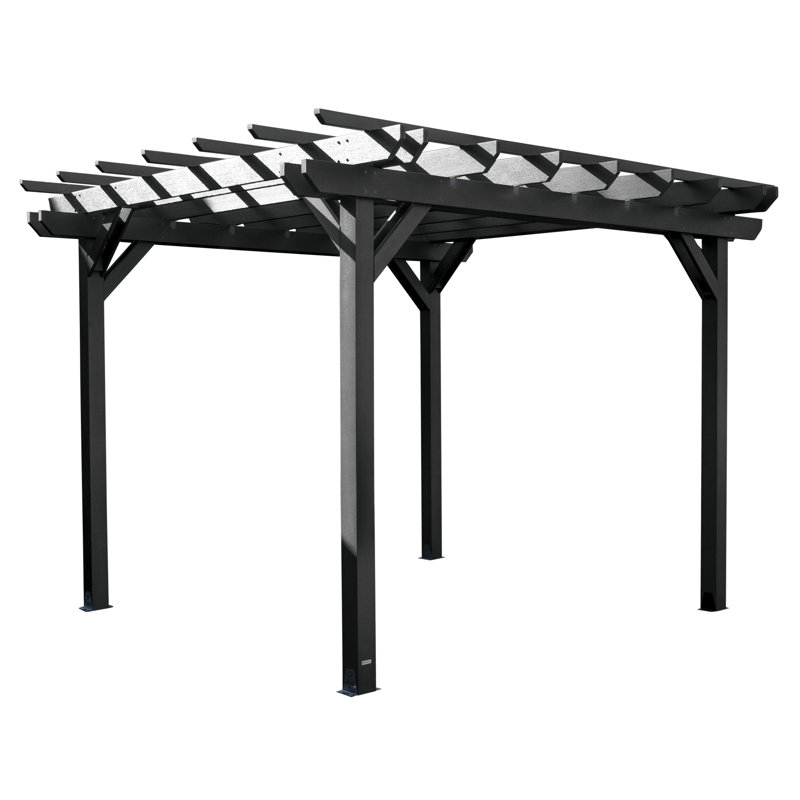 Bodhi Plastic Pergola, Black, 10 ft. W x 12 ft. D